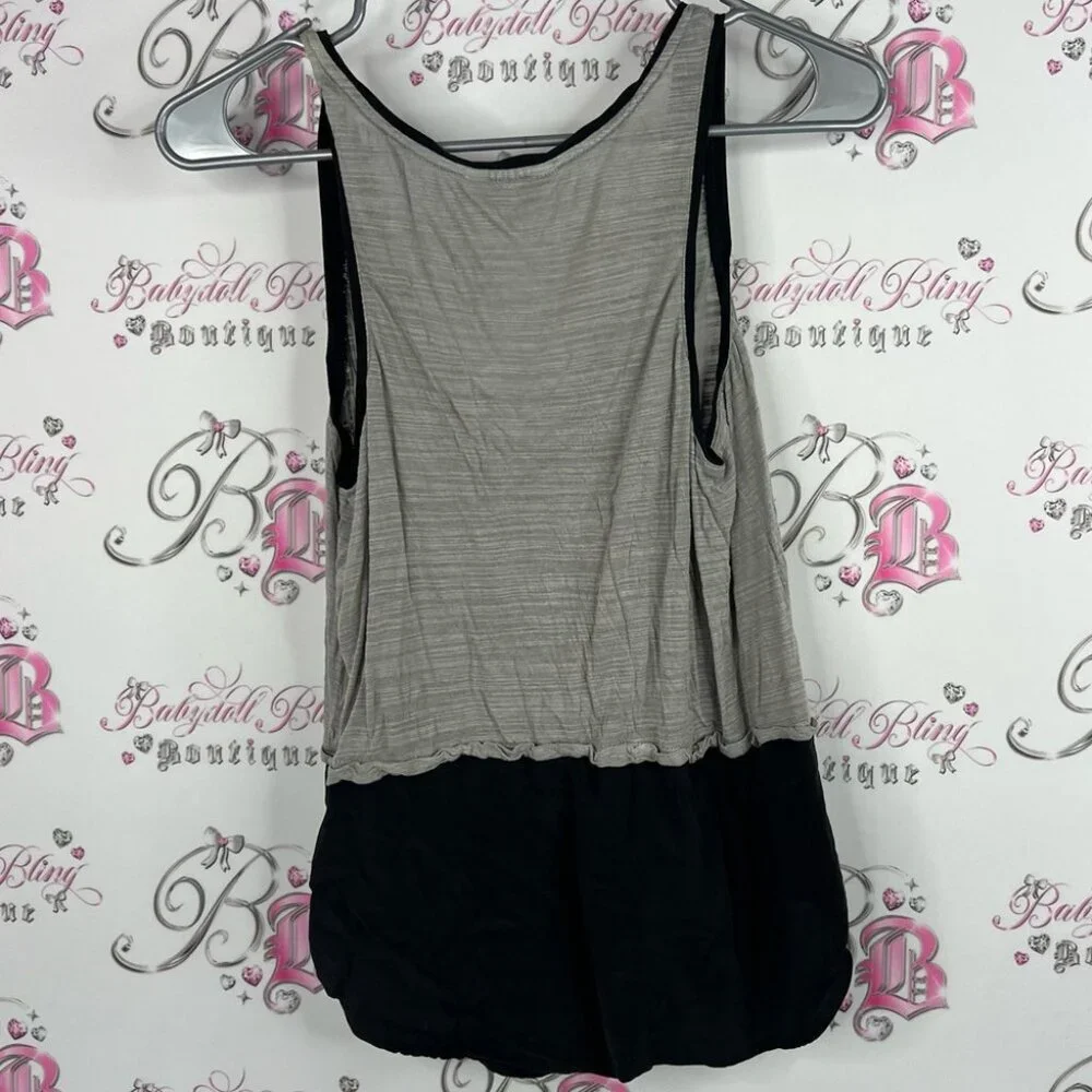 7 For All Mankind tank top half half flowy comfy Gray and Black Tank Top